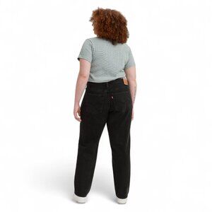 Levi's 94 Baggy Jeans Womens Plus Size 16W Black Stonewash Mid Rise Straight Leg